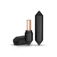 Black polygon lipstick use custom private label lipstick packaging